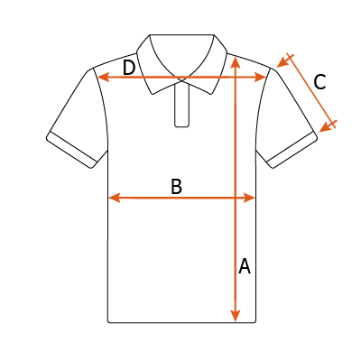 Розмірна сітка футболки поло