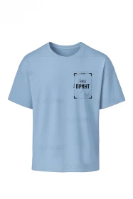 Футболка оверсайз з принтом на замовлення (Блакитна)