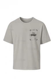 Футболка оверсайз з принтом на замовлення (Світло-сіра)