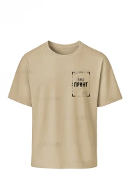 Футболка оверсайз з принтом на замовлення (Бежева)