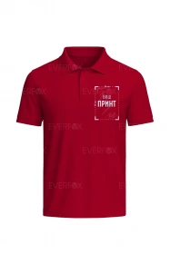 Футболка поло з принтом на замовлення (Червона)