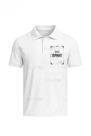 Футболка поло з принтом на замовлення (Біла)