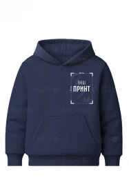 Тепле дитяче худі з принтом на замовлення на флісі (Синє)