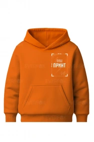Тепле дитяче худі з принтом на замовлення на флісі (Помаранчове)