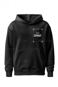 Худі оверсайз з принтом на замовлення (Чорне)