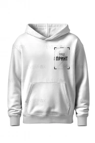 Худі оверсайз з принтом на замовлення (Біле)
